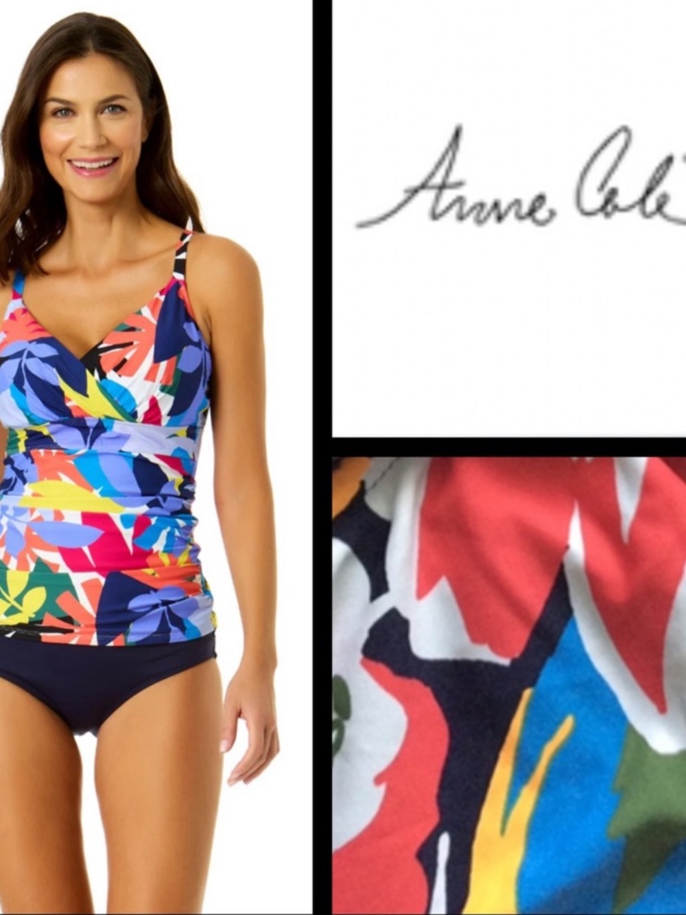 NWT Anne Cole Twist Front Underwire Tankini